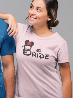 Bride Minnie miška, majica za dekliščino