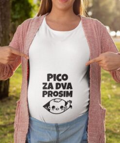 Nosečniška majica Pizza for two please