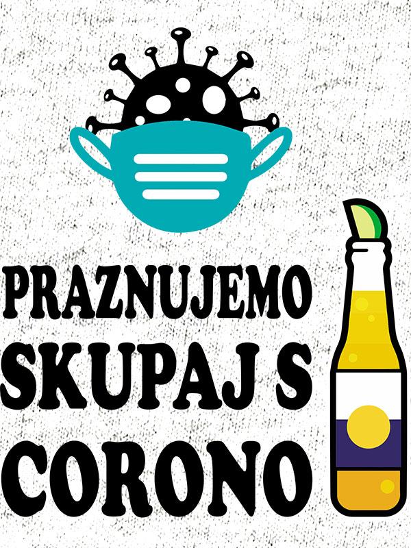 printed t-shirt celebrate together with corona birthday party gift beer beer corona virus mask funny topical printing shop wardrobe ljubljana print on t-shirts unique delivery online purchase