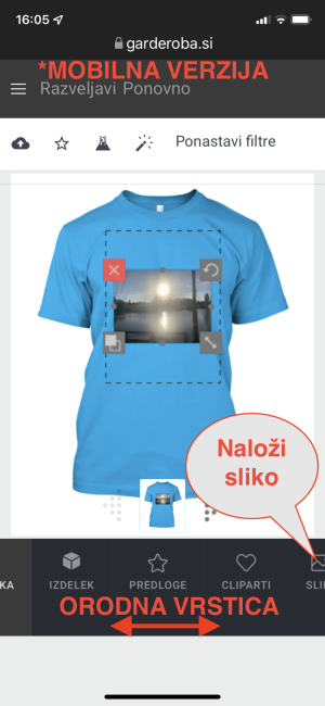 Design a t-shirt mobile version