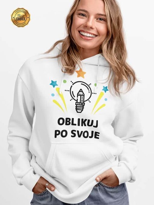 premium unikatni ženski pulover s kapuco