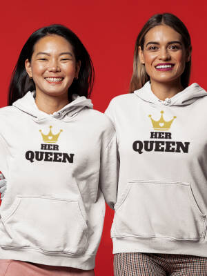 Couples hoodies pair Her Queen