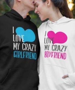Komplet za pare Pulover I love my crazy boyfriend & I love my crazy girlfriend