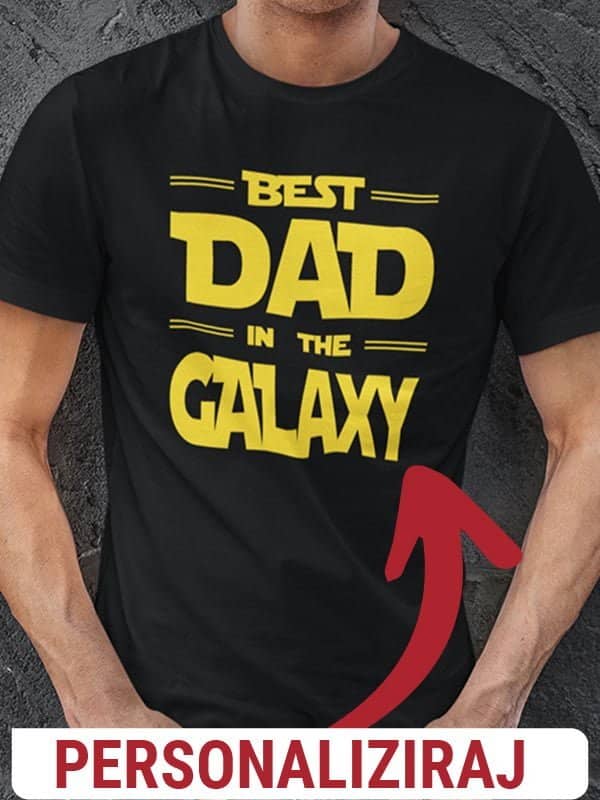 Best dad in the galaxy mockup moška črna