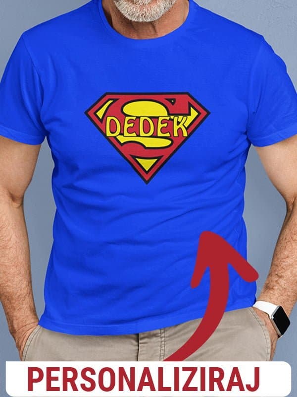 Super dedek superman mockup modra