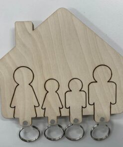 lesena hiša obešalnik za 4 ključe garderoba