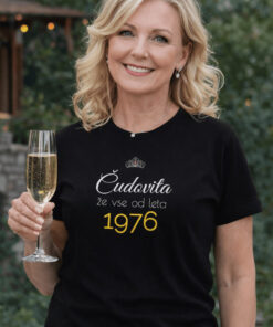 Personalizirana majica »Čudovita že vse od leta« z letnico 1976