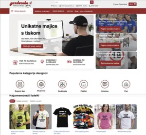 Garderoba spletna trgovina z majicami